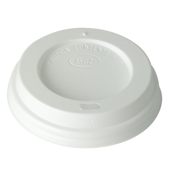 8oz White Domed Coffee Cup Sip-thru Lid